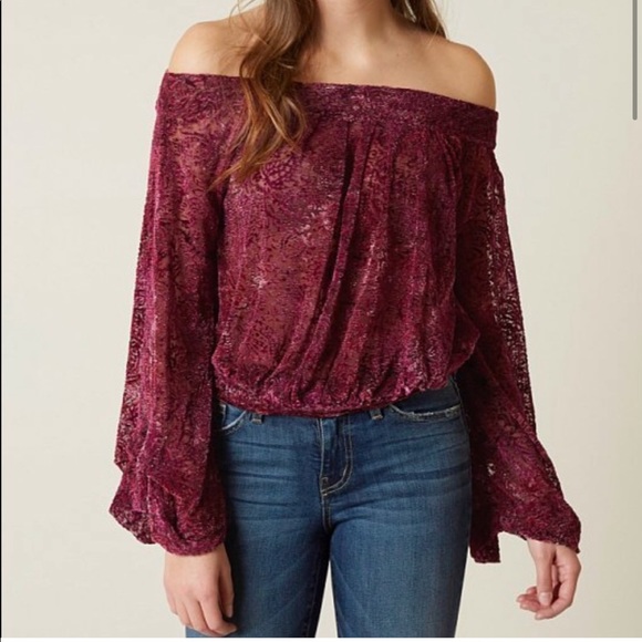 Free People Crushed Velvet Shirt NWOT!!❤️ - Picture 2 of 12